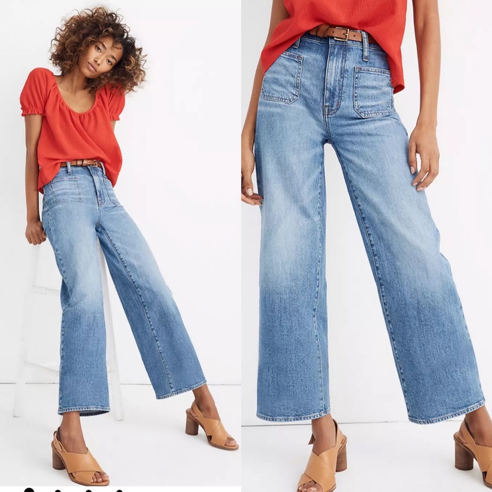 Madewell Wide-Leg Crop Jeans in Chesney Wash